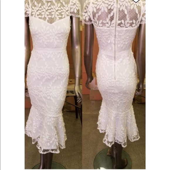 JustMe White Lace Midi Dress - Picture 6 of 14